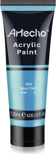 Miniatura 19 de Artecho - Pintura acrílica blanco titanio (120 ml / 4.05 oz), tubos de pintura para manualidades artísticas sobre lienzo, piedra, roca, madera