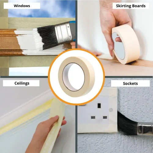 Miniatura 3 de GTSE Cinta de enmascarar, 1 rollo, 1 pulgada x 55 yardas (164 pies), cinta adhesiva de pintura multisuperficie, perfecta para pintar, hogar