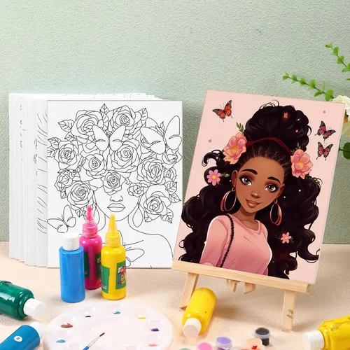 Miniatura 2 de Ctosree 12 lienzos predibujados para pintar adultos, kit de fiesta de sorbo y pintura, lienzo preimpreso a granel para citas, despedidas de soltera