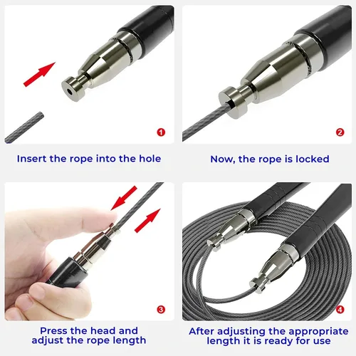 Miniatura 8 de PrimaFIT Jump Rope Pro Speed Skipping Rope Adjustable Adult Jumping Rope Weighted Aluminium Handles for Double Dutch Boxing Workout Crossfit