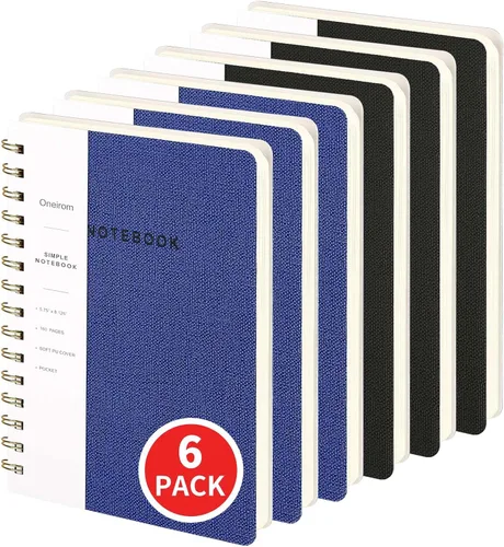 Miniatura 14 de Cuaderno de espiral – Cuaderno grande de tapa dura de 8.5 x 10.98 pulgadas con banda elástica y bolsillo, 180 páginas, diario plano de alambre
