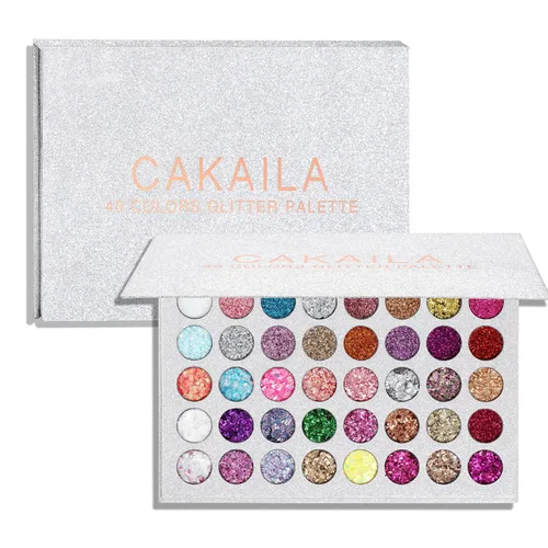 Paleta de sombra de ojos con purpurina, 40 colores altamente prensados, pigmentados metálicos, brillantes, paleta de sombra de ojos, paleta de