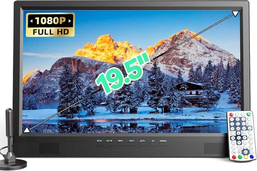 Miniatura 10 de NORTHING Televisor portátil de 18.5 pulgadas 1080P Full HD, 7000 mAh recargable pequeño TV con antena, soporte, entrada HDMI/USB/AV, TV de pantalla