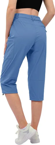Miniatura 2 de MAGCOMSEN Pantalones de senderismo tipo cargo para mujer, ligeros, elásticos, resistentes al agua, con 5 bolsillos para exteriores