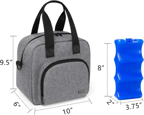 Miniatura 4 de Luxja Bolsa enfriadora de leche materna con una bolsa de hielo (se adapta a 6 botellas, hasta 9 onzas), enfriador de leche materna para biberones