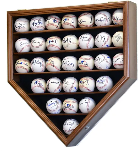 Miniatura 9 de 30 Balón de béisbol vitrina gabinete - Home Plate Shaped (negro)