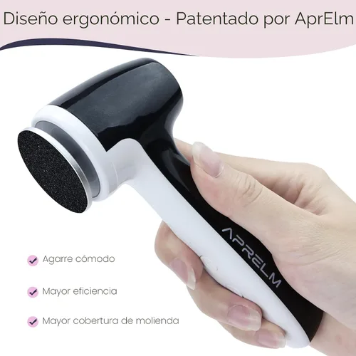 Miniatura 2 de AprElm-E7 Removedor de callos eléctrico recargable para pies con discos de papel de lija de 120 piezas en 3 tamaños, lima eléctrica para pies