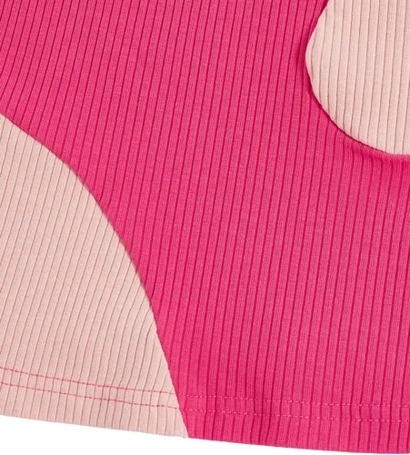 Miniatura 5 de Verdusa Camiseta corta sin mangas acanalada con cuello redondo y bloques de color para mujer