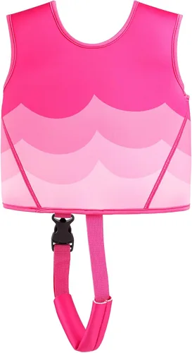 Miniatura 2 de Chaleco de natación para niños pequeños, chaqueta de natación para niños, chaleco de entrenamiento de natación con correa de seguridad ajustable Rosa