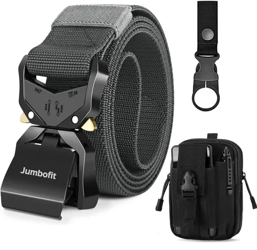 Miniatura 9 de Cinturón táctico para hombres y mujeres, cinturón de trabajo militar de nailon con hebilla de liberación rápida, regalo con bolsa Molle y clip