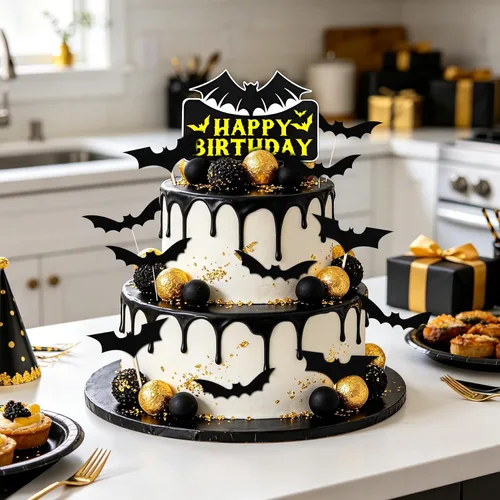 Miniatura 2 de Decoración de Pastel de Superhéroe Murciélago - Decoraciones de Feliz Cumpleaños para Suministros de Fiesta Temática de Héroes