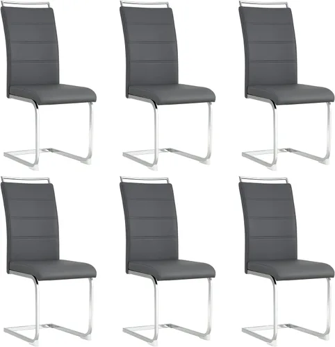 Miniatura 17 de Baysitone Juego de 2 sillas de comedor modernas, de piel sintética sintética, con respaldo alto, tapizadas, con diseño de respaldo a rayas Negro