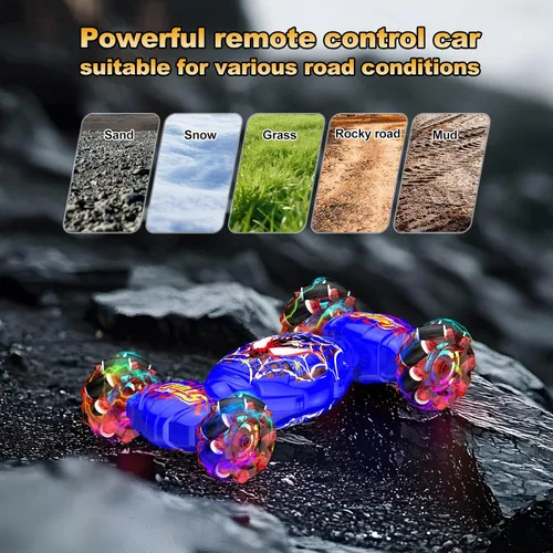 Miniatura 4 de Auto de control remoto, auto de acrobacias RC con detección de gestos, vehículo todoterreno transformado 4WD para rotación y deriva de 360°, autos