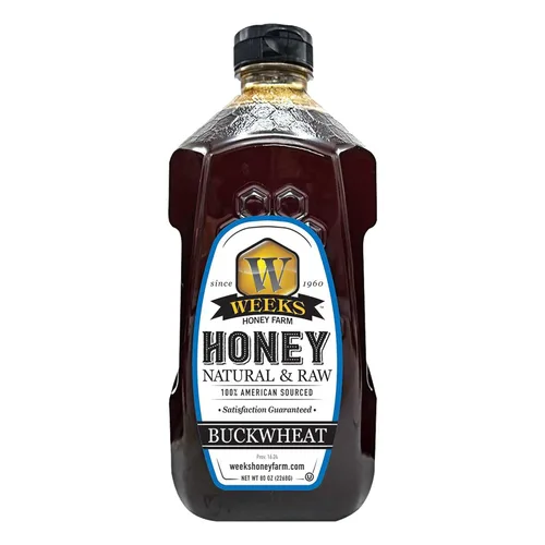 Miniatura 8 de Pure Raw Unfiltered Buckwheat Honey, 32 oz - Premium Dark American Buckwheat Honey by Weeks Honey Farm Bold Molasses Flavor