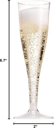 Miniatura 9 de Munfix Paquete de 30 copas de champán desechables de plástico transparente, vasos de tostado de 5 onzas para bodas, cócteles, mimosas