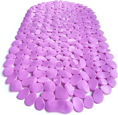 Miniatura 42 de Alfombra antideslizante para bañera y ducha "Pebbles" de 27 x 14 pulgadas, ovalada, no tóxica, segura, limpia, lavable a máquina, agarre y drenaje