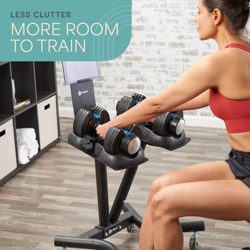 Miniatura 4 de Lifepro PowerFlow Pro Stand — Adjustable Dumbbell Stand & Rack with Locking Wheels Phone/Tablet Holder — Compatible with PowerFlow Plus, PowerUp