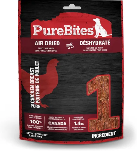 Miniatura 6 de PureBites Golosinas de pollo para perros, 1 ingrediente, fabricadas en Canadá, 21.1 onzas