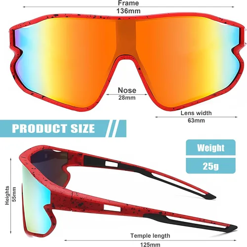 Miniatura 12 de YUNBLL&KO Gafas de sol para niños, gafas de sol de béisbol para jóvenes, TR90, marco ligero, UV400, gafas de sol deportivas para ciclismo para niñas