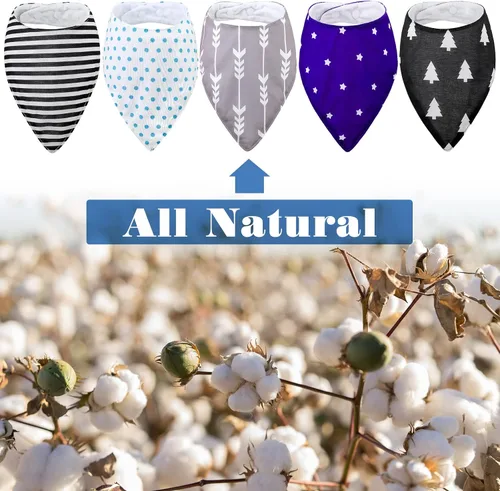 Miniatura 5 de Janmercy Paquete de 5 baberos tipo bandana para adultos, suaves, ajustables, absorbentes, para mujeres, necesidades especiales, unisex, hombres