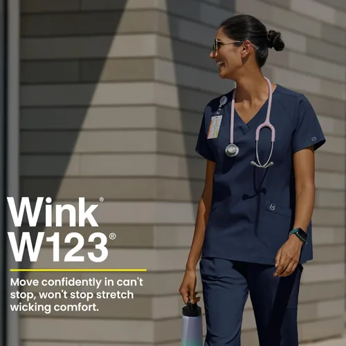 Miniatura 10 de WonderWink Top estilizado con cuello en V para mujer