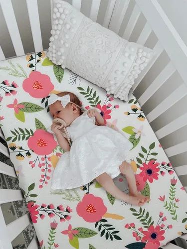 Miniatura 3 de Sábana ajustada suave para cuna, sábana elástica y transpirable para cuna para niños y niñas, se adapta a colchones estándar de cuna y niños