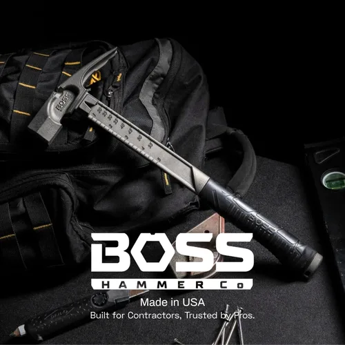 Miniatura 9 de Boss Hammer 14 oz. Martillo de serie Pro de titanio con empuñadura de goma antideslizante sobremoldeada - Grado de construcción, extractores