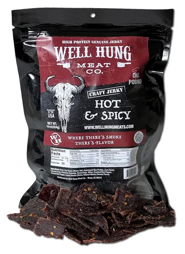 Miniatura 12 de Well Hung Meats Paquete de Muestra de 8 Unidades Carne Seca Artesanal de Res 8x2oz Bolsas Resellables