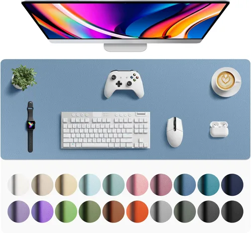 Miniatura 274 de Aothia - Protector de escritorio de cuero sintético, base para mouse, superficie antideslizante e impermeable para escribir y para laptop