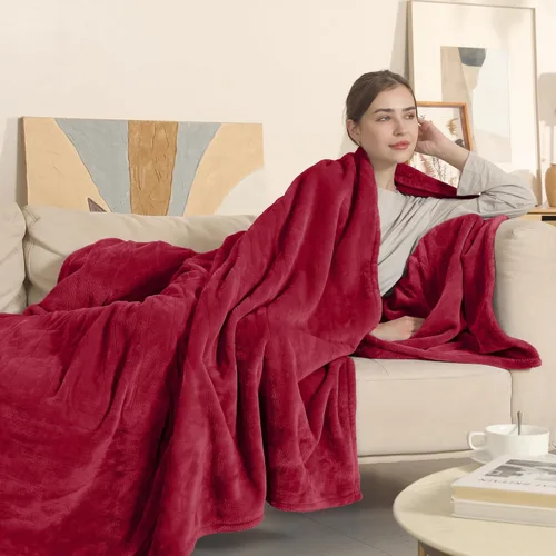 COZYTY Manta eléctrica tamaño completo, manta térmica de franela súper suave y acogedora con 6 niveles de calefacción y 1-10 horas de apagado