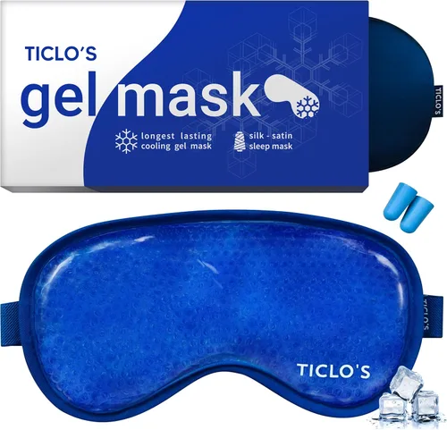 Ticlo's - Máscara de ojos refrescante para ojos hinchados - Caja lista para regalo - Máscara de gel para dormir, compresa fría para círculos
