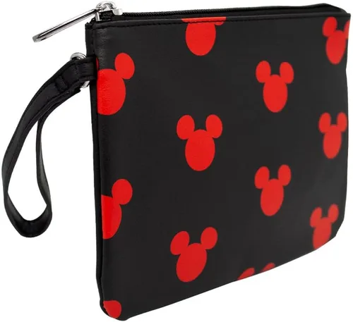 Miniatura 2 de Buckle-Down Billetera de bolsillo único con monograma de cabeza de Mickey Mouse negrorojo, 8.0 x 6.0 pulgadas, Mickey Mouse, Cartera de bolsillo