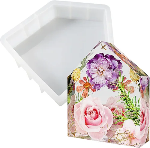 Miniatura 10 de Cayway Moldes de silicona con forma de corazón grande para flores, fundición de resina, boda de bricolaje, decoración del hogar