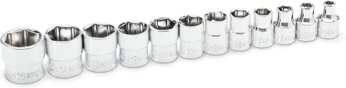 Miniatura 10 de GEARWRENCH 81395 Juego de 10 piezas de llaves de 1/4" de 6 puntas SAE con mango corto