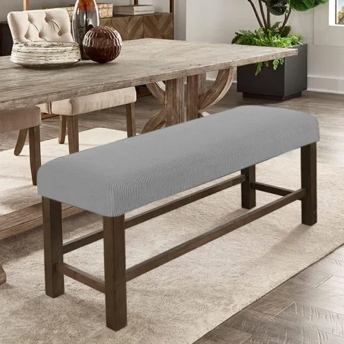 Miniatura 34 de Fundas de banco rectangulares, funda extraíble para silla de comedor, ajuste suave, universal, elásticas, antipolvo, lavable, protector de asiento