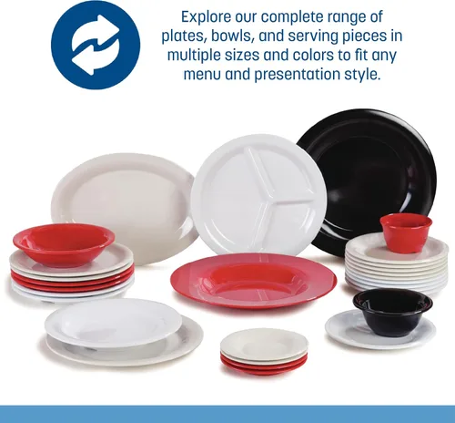 Miniatura 4 de Platos ovalados Carlisle Sierrus de melamine para servir/cenar, Bone, 24