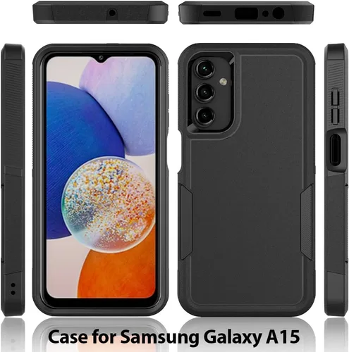 Miniatura 8 de Funda para Samsung Galaxy A15 5G: Funda protectora de doble capa resistente de servicio pesado para teléfono celular a prueba de golpes rugosa