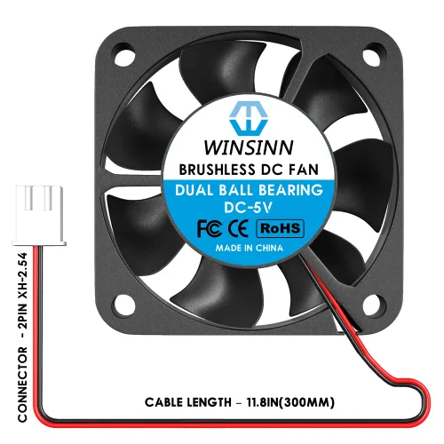 Miniatura 4 de WINSINN Ventilador de 1.575 in de 5 V, impresora 3D micro ventiladores de 5 voltios 4010 rodamiento de bolas dual, enfriamiento sin escobillas 1.575
