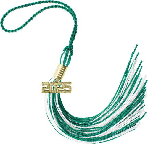 Miniatura 665 de Borla de graduación Aqua 2022, todos los colores escolares disponibles, fabricada en Estados Unidos