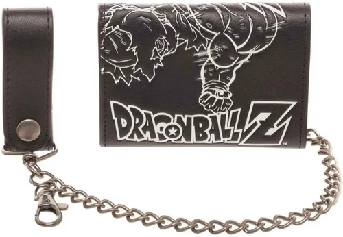 Miniatura 3 de Dragon Ball Z Cartera Super Saiyan Line Art Logo con cadena Oficial Negro Anime