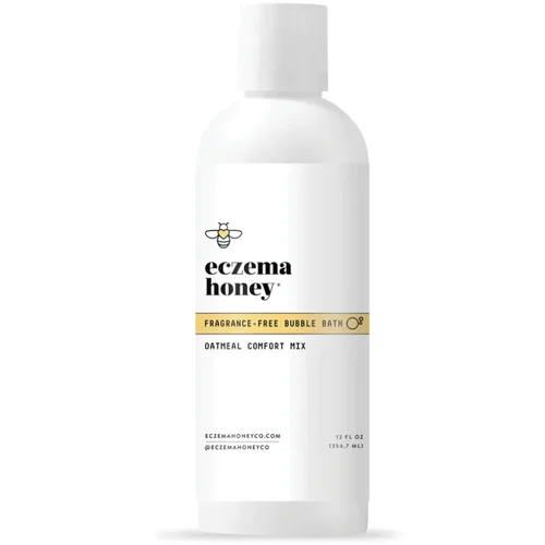 ECZEMA HONEY Baño de burbujas cómodo de avena sin fragancia, gel de baño y baño para piel sensible, productos de baño hidratantes, baño de burbujas