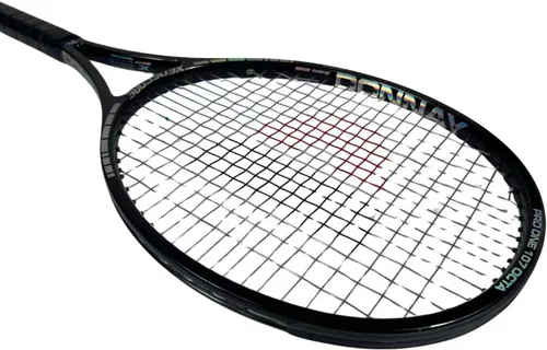 Miniatura 4 de Donnay Pro One OS 107 Octacore Unibody Strung 1 Carbon Fiber Tennis Racquet, Black, 27 Inch, 16x19 String Pattern, Advanced Level