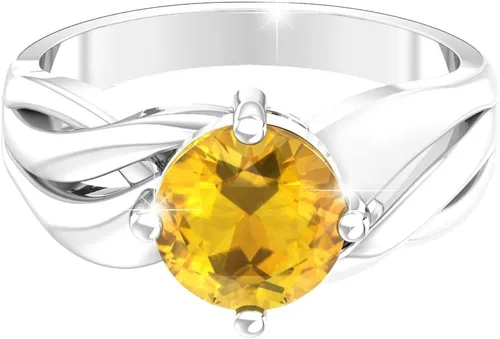 Miniatura 2 de Belinda Jewelz Womens 925 Sterling Silver Ring Rhodium Plated 8mm Solitaire Round Cut Birthstone Gemstone Band Jewelry Gift for Party Wedding