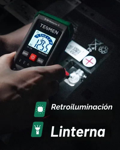 Miniatura 5 de Multímetro digital TM-510, 4000 cuentas, medición inteligente, voltímetro de rango automático; probador de voltaje con función de voltaje sin