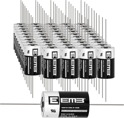 EEMB Paquete de 50 baterías de litio ER14250 1/2AA 3.6V con pestañas de soldadura AX Li-SOCL₂ Batería no recargable XL-050F SB-AA02 LS14250 TL-5902
