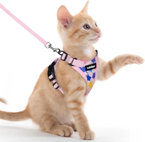Miniatura 73 de rabbitgoo Juego de arnés y correa para gatos, arnés a prueba de escapes para paseos seguros al aire libre, chaleco suave transpirable ajustable