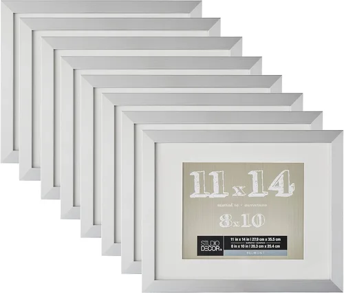 Miniatura 6 de Studio Decor Belmont portarretratos negro de 5 x 7 pulgadas con paspartú de 4 x 6 pulgadas, accesorios para colgar prefijados, pantalla horizontal
