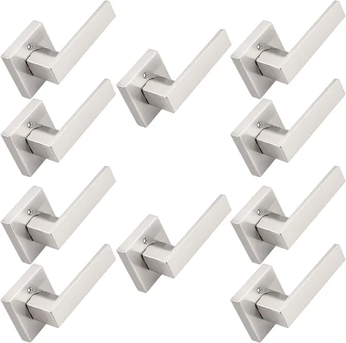 Miniatura 94 de Probrico Paquete de 4 manijas de puerta simuladas en negro mate, manijas interiores que no giran, manijas reversibles resistentes para interiores