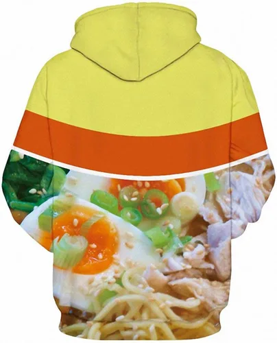 Miniatura 2 de Keasmto Sudadera con capucha 3D Ramen Chicken Noodle Soup para hombres y mujeres de algodón lindo