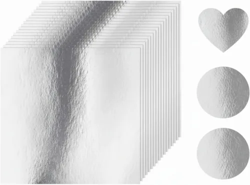 Miniatura 8 de Tenceur 50 hojas de cartulina negra de 12 x 12 pulgadas, hojas de papel metálico brillante con purpurina, papel de impresora cuadrado de 8.82 oz/m²